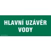 Hlavní uzávěr vody (plastová tabulka 210x87 mm)