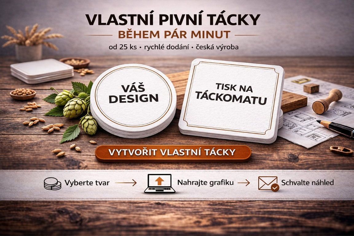 Pivní tácky s potiskem na míru pro hotely, restaurace, kluby a instituce