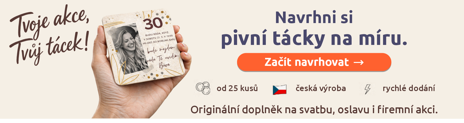 Pivní tácky s potiskem na míru pro hotely, restaurace, kluby a instituce