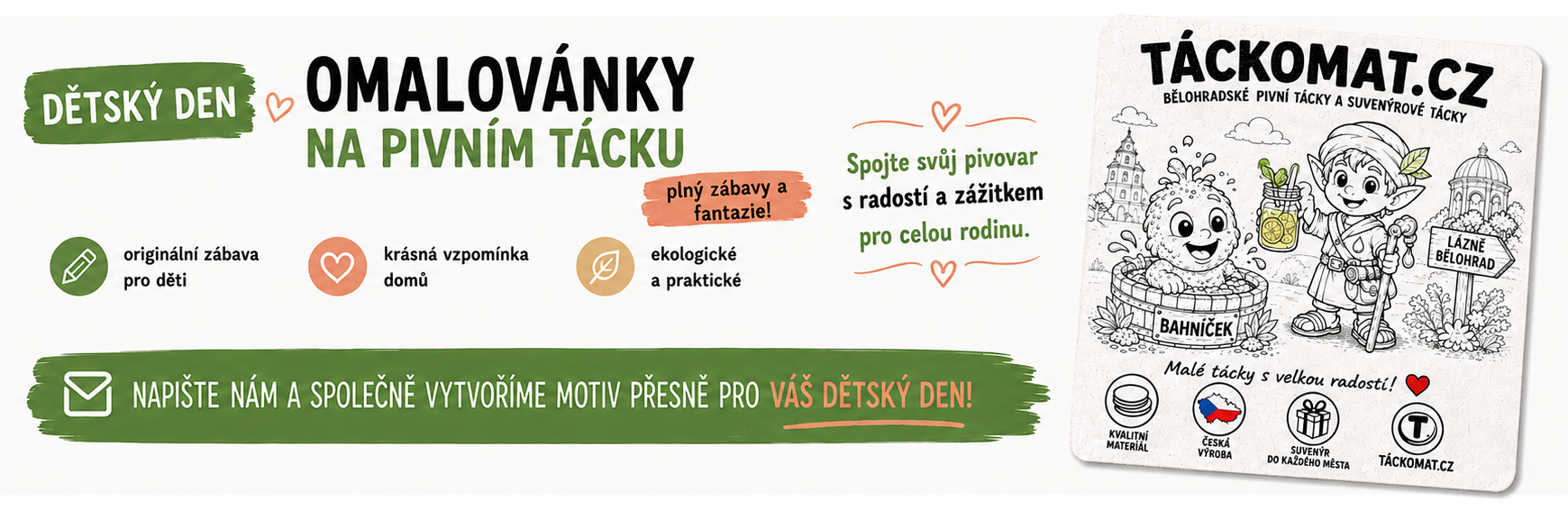 Omalovánky na pivním tácku, zábava pro děti, relax pro rodiče, suvenýr s praktickým použitím