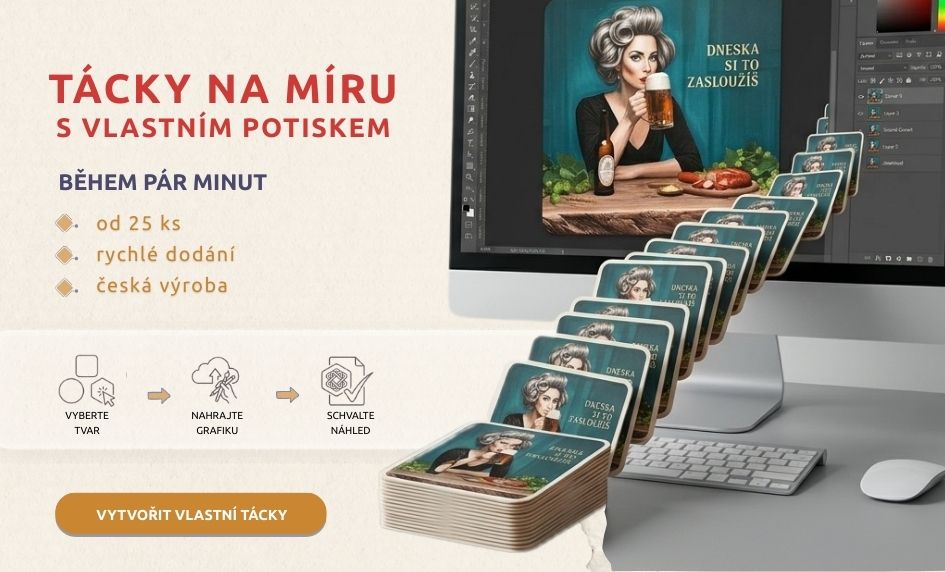 Pivní tácky s potiskem na míru pro hotely, restaurace, kluby a instituce