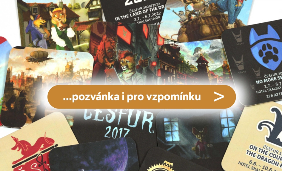 Serie pivních tácků o velké variabilitě pro Česfur - zvířecí postavy, barevné ilustrace a tematické designy pro fanoušky.