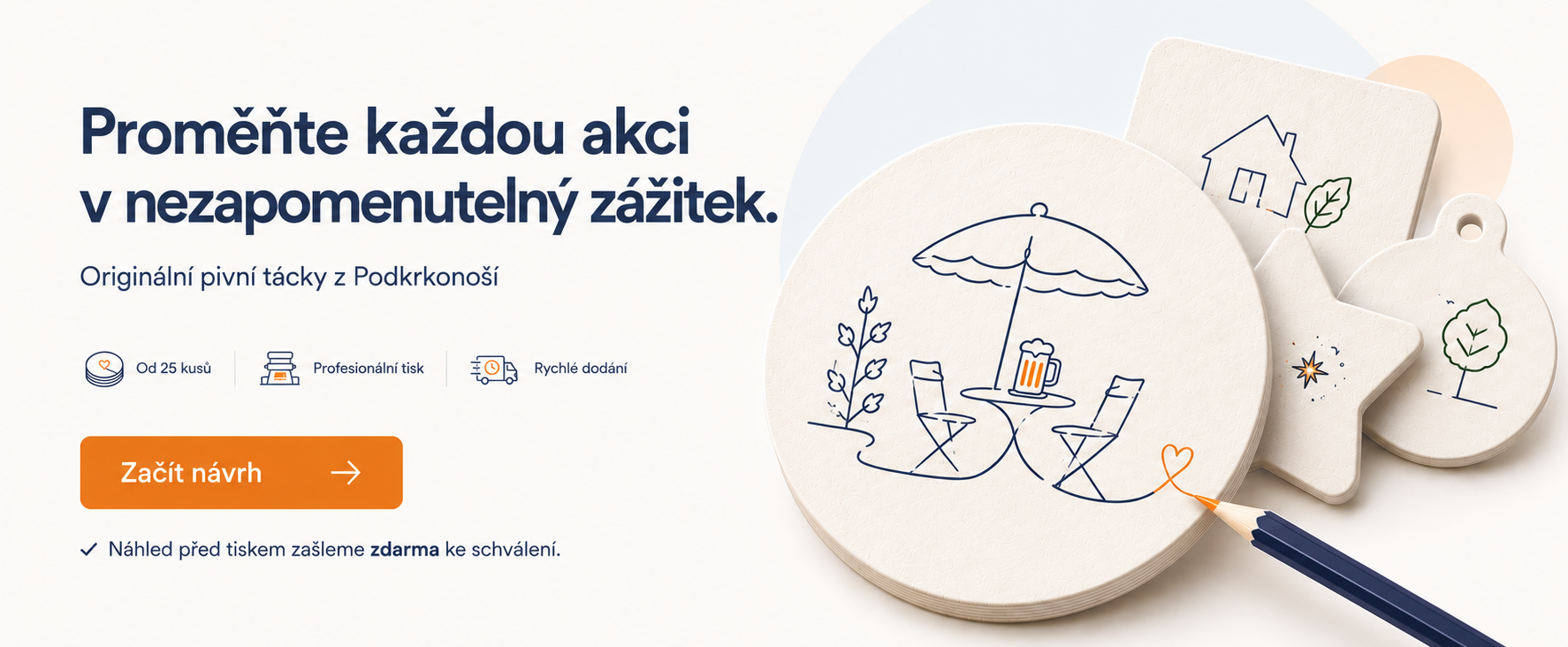 Pivní tácky s potiskem na míru pro hotely, restaurace, kluby a instituce