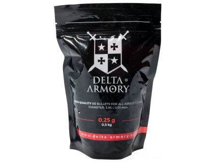 Delta Armory airsoftové kuličky 0,25g 0,5kg - bílé