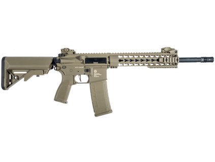 Delta Armory airsoftová zbraň Grand Power M4 AR15 KeyMod 10" Charlie - Full Tan
