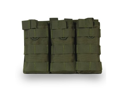 Delta Armory trojité otevřené pouzdro MOLLE pro zásobníky M4 - Oliva