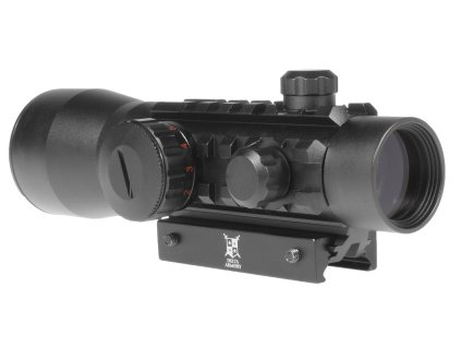 Delta Armory kolimátor 2x40 se zoomem a krytkami - černý