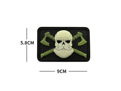 Nášivka na suchý zips Delta Armory Valhalla Unit - oliva / bílá