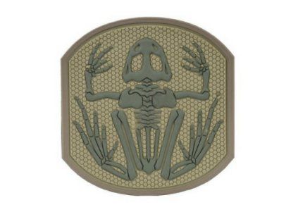 Nášivka FROG SKELETON Emerson - hnědá