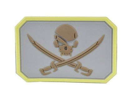 Nášivka PIRATE SKULL Emerson - béžová