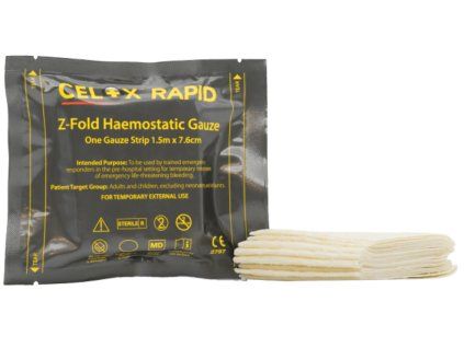 CELOX Rapid Hemostatic Gauze 5ft, Z-fold  Celox Medtrade Inc