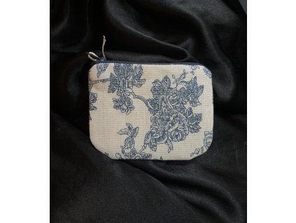 Lněná peněženka - Květinový vzor