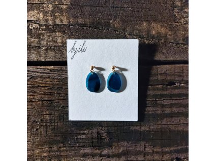 Náušnice akvarelové - smaragdové