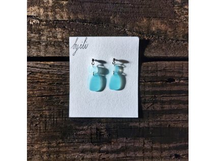 Náušnice matné - tyrkysové