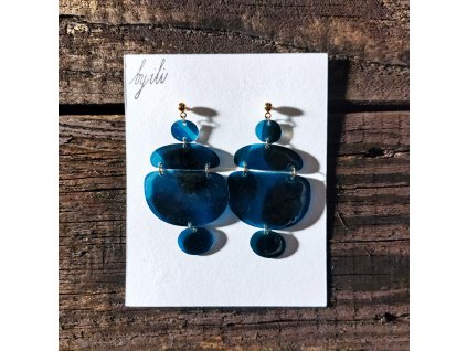 Náušnice akvarelové M - smaragdové