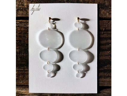 Náušnice matné XL - mléčné