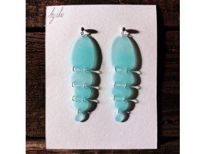 Náušnice matné XL - tyrkysové
