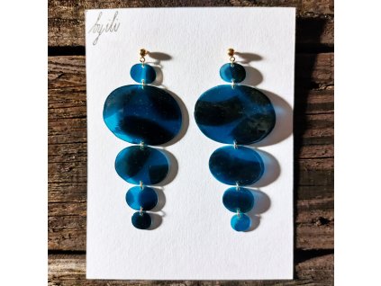 Náušnice akvarelové XL - smaragdové