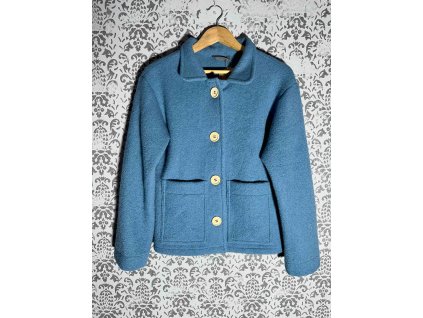 Vlněný kabátek/bundička - modrá II