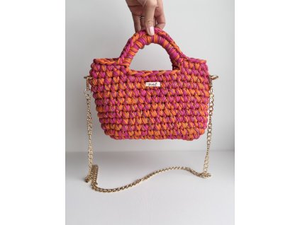 Kabelka - růžovo oranžová