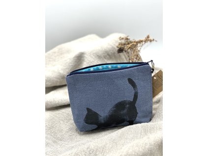 Lněná taštička - Kočka