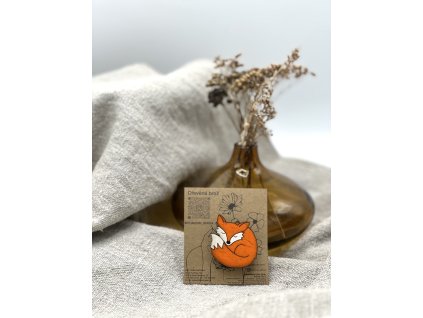 Dřevěná brož - Liška