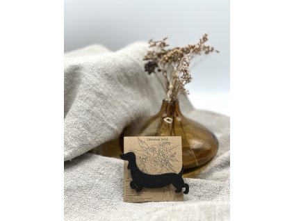 Dřevěná brož - Jezevčík