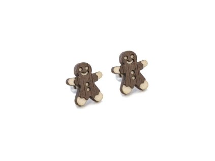 drevene gingerbread nausnice