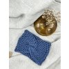 Pletená čelenka - tmavě modrá
