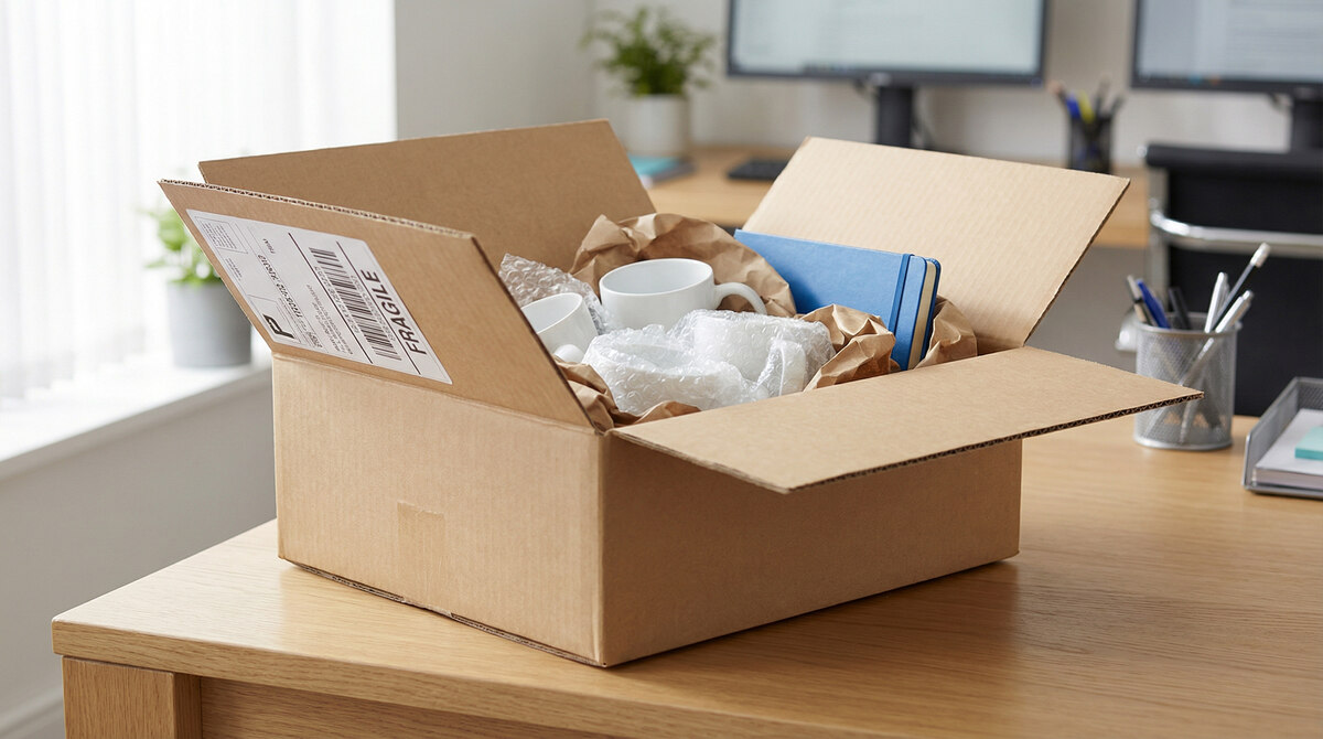 Kontrolle eines beschädigten Pakets und der Verpackungsmaterialien vor der Reklamation - TAEDA