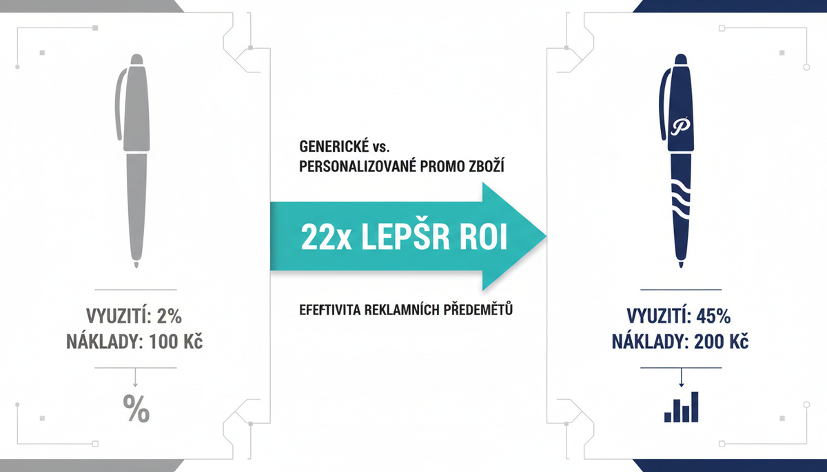 Infographic comparing ROI of personalized versus generic merchandise