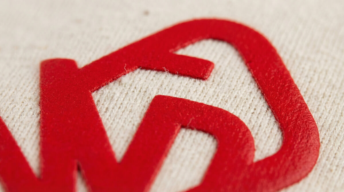 Close-up macro view of screen printing ink structure on textile