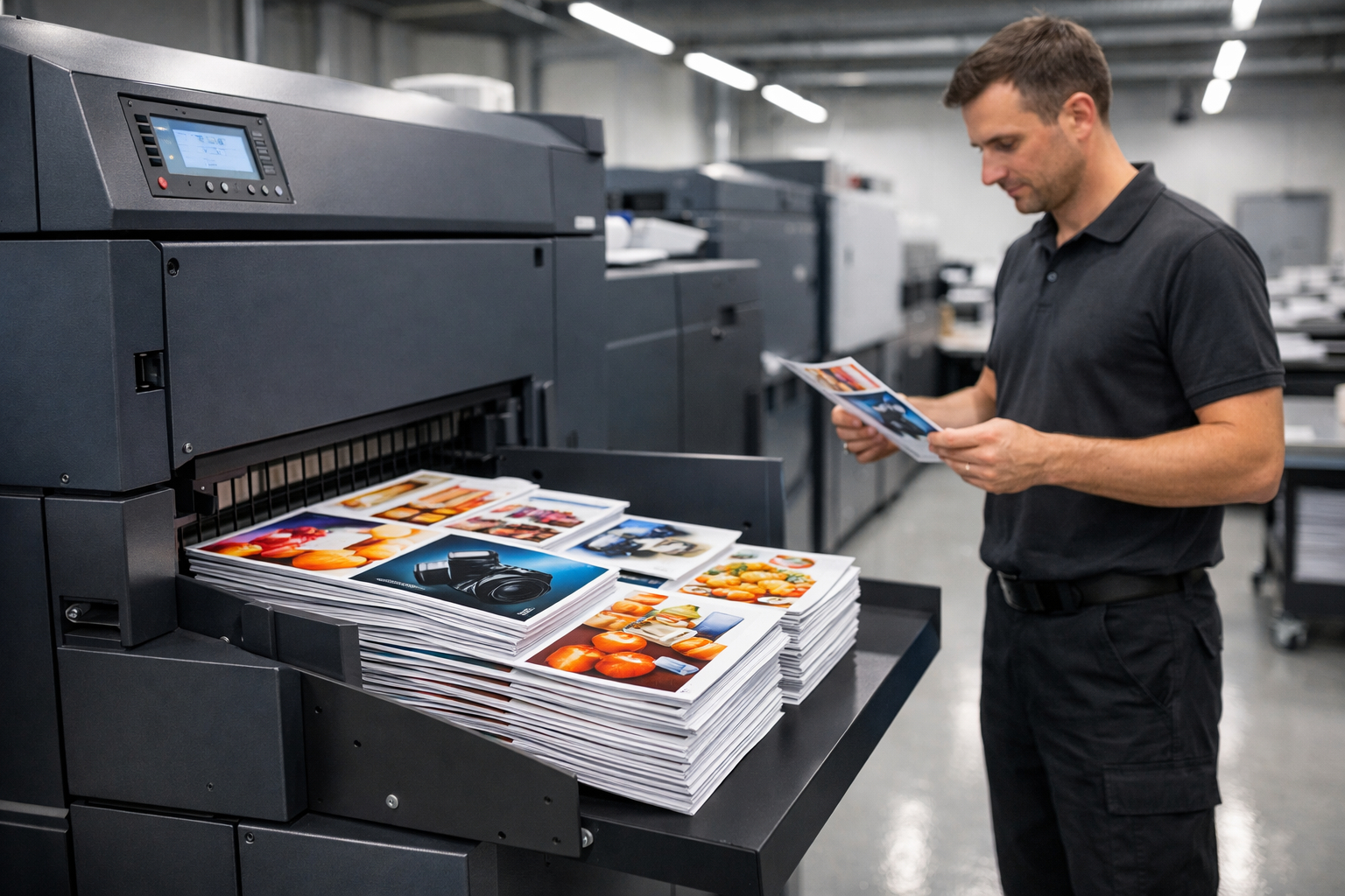 Tisk letáků Praha – barevné letáky na výstupu z tiskového stroje