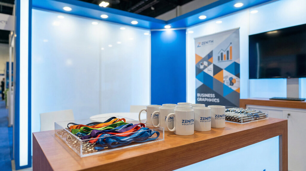 Vybavení veletržního stánku | TAEDA Veletržní stánek s vybavením a reklamními předměty