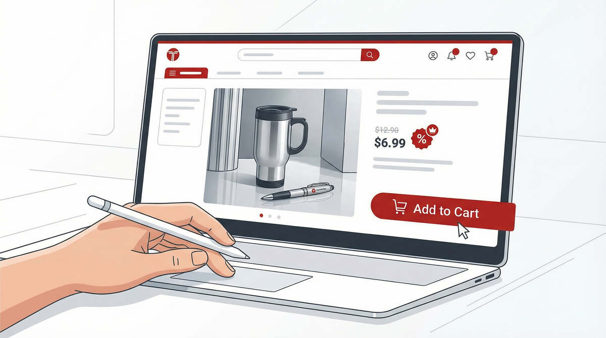 Detail košíku v e‑shopu TAEDA s věrnostní slevou na reklamní předměty