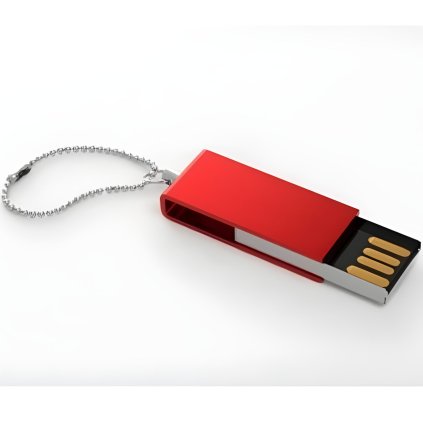 Potisk USB disku v červené