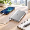 Baterie externă KELVIN  din aluminiu, 8.000 mAh, cu cablu 3 în 1