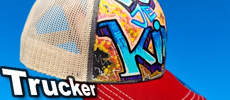 Ručně malované kšiltovky trucker