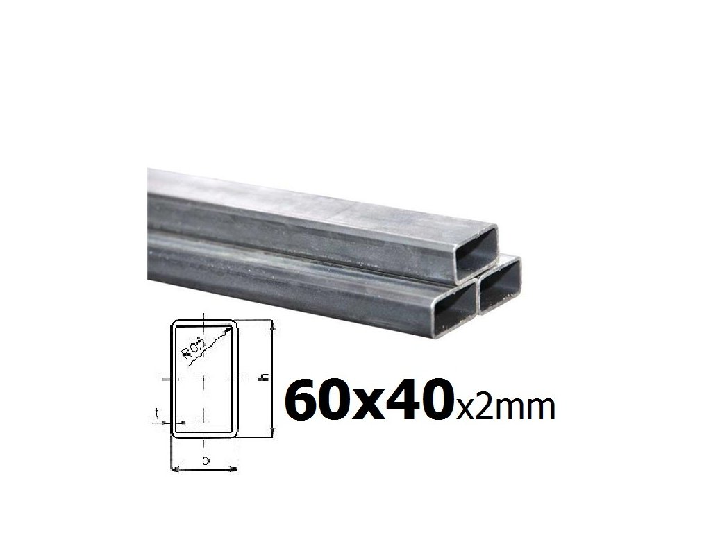 Sada ocelových profilů pro výrobu posuvných bran 60x40x2 mm