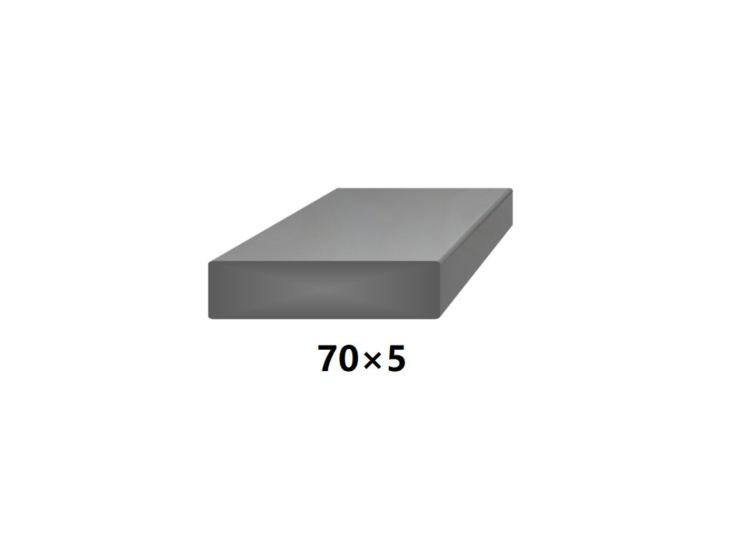 Plochá plná ocelová tyč 70x5 mm (páskovaná), bez povrchové úpravy