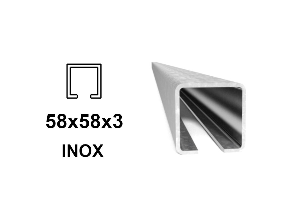 INOX C-profil 58x58x3 mm