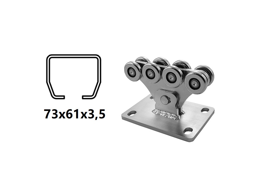 CAIS Vozík pro C-profil 73x61x3,5mm, 8 rolí SPEED S