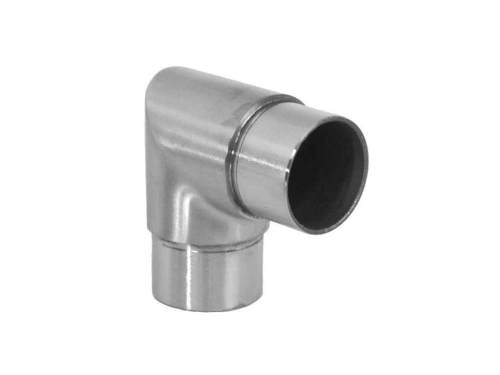 Nerezová ostrá spojka 90° pro pravoúhlé spojení dvou trubek ⌀42,4x2mm, AISI304, abrazivní