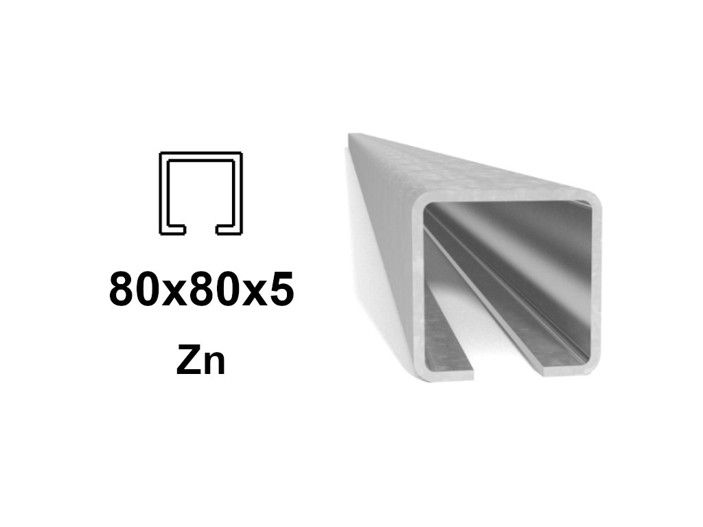 C-profil 80x80x5 mm, Zn - žárově pozinkovaný