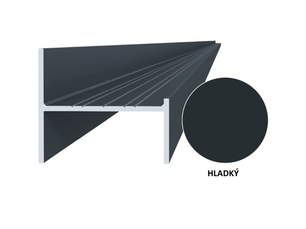 Hliníkový upevňovací profil pro lamely, tvar UT, šířka 50 mm, antracit RAL7016