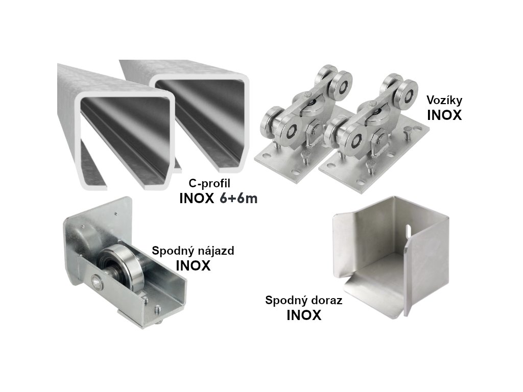 sada pre vyrobu samonosnej nerezovej posuvnej brany do 8 5m inox 98x98x5 f9d31e36 ce36 4675 8290 f51fbb898731 1