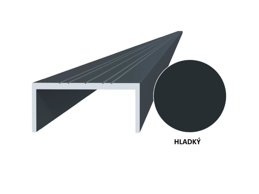 Hliníkový upevňovací profil pro lamely, tvar U, šířka 50 mm, antracit RAL7016