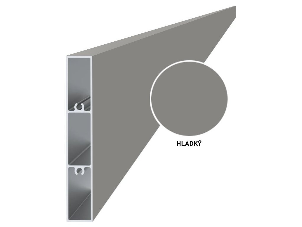 Hliníková plotová lamela 100x16 mm, tvar obdélník, šedá RAL9007, hladký povrch