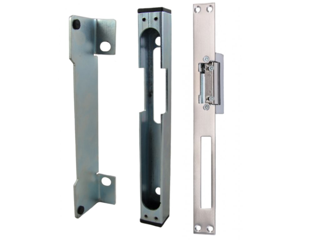 Univerzální elektrický zámek kazeta levá/pravá + elektrický zámek s nerezovou tyčí 12-24V (AC/DC), ZK-03-INOX