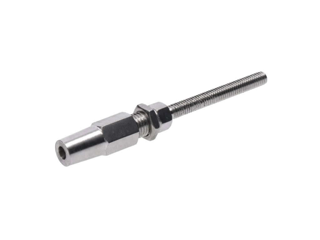Rukojeť pro nerezový drát Ø3mm, broušená nerezová ocel, se závitem 45mm
